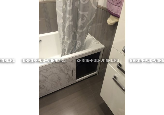 Раздвижной экран EUROPLEX Комфорт серый мрамор – купить по цене 6250 руб. в интернет-магазине в городе Ярославль картинка 4