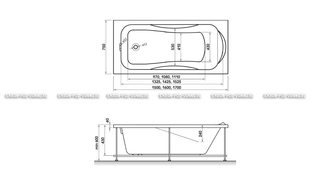 Акриловая ванна Relisan Elvira 160x75 – купить по цене 15940 руб. в интернет-магазине в городе Ярославль картинка 10