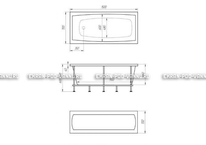 Акриловая ванна 1MarKa Melora 150x70 – купить по цене 12300 руб. в интернет-магазине в городе Ярославль картинка 4