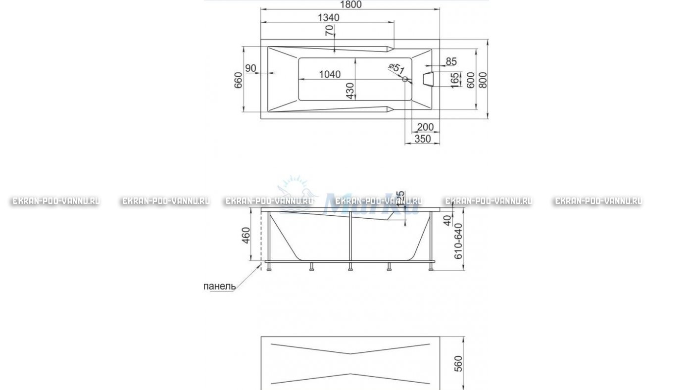 Акриловая ванна 1MarKa Raguza 180x80 – купить по цене 17854 руб. в интернет-магазине в городе Ярославль картинка 13