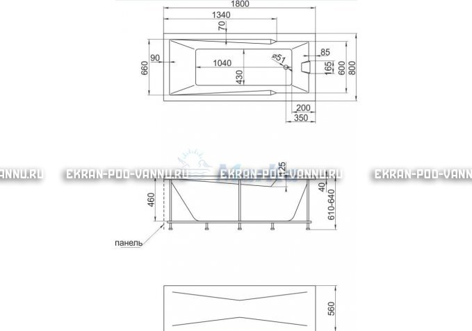 Акриловая ванна 1MarKa Raguza 180x80 – купить по цене 17854 руб. в интернет-магазине в городе Ярославль картинка 4