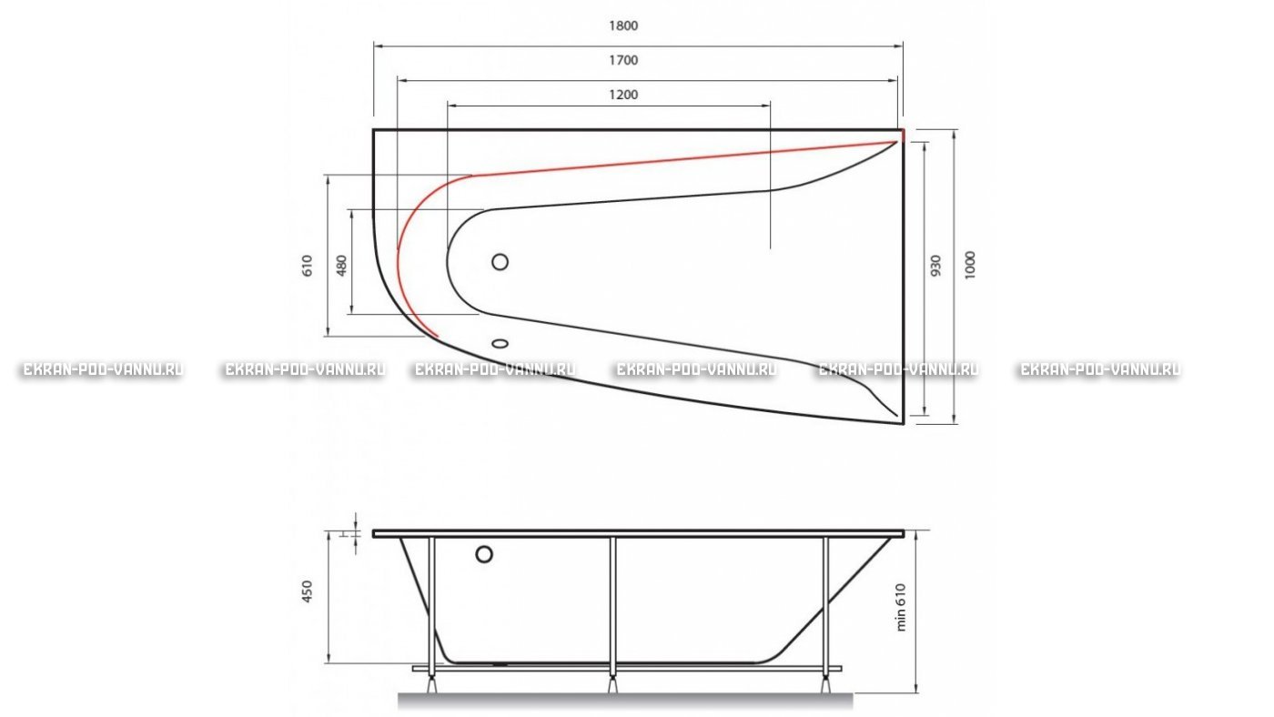 Акриловая ванна Vayer Boomerang 180x100 – купить по цене 53030 руб. в интернет-магазине в городе Ярославль картинка 13