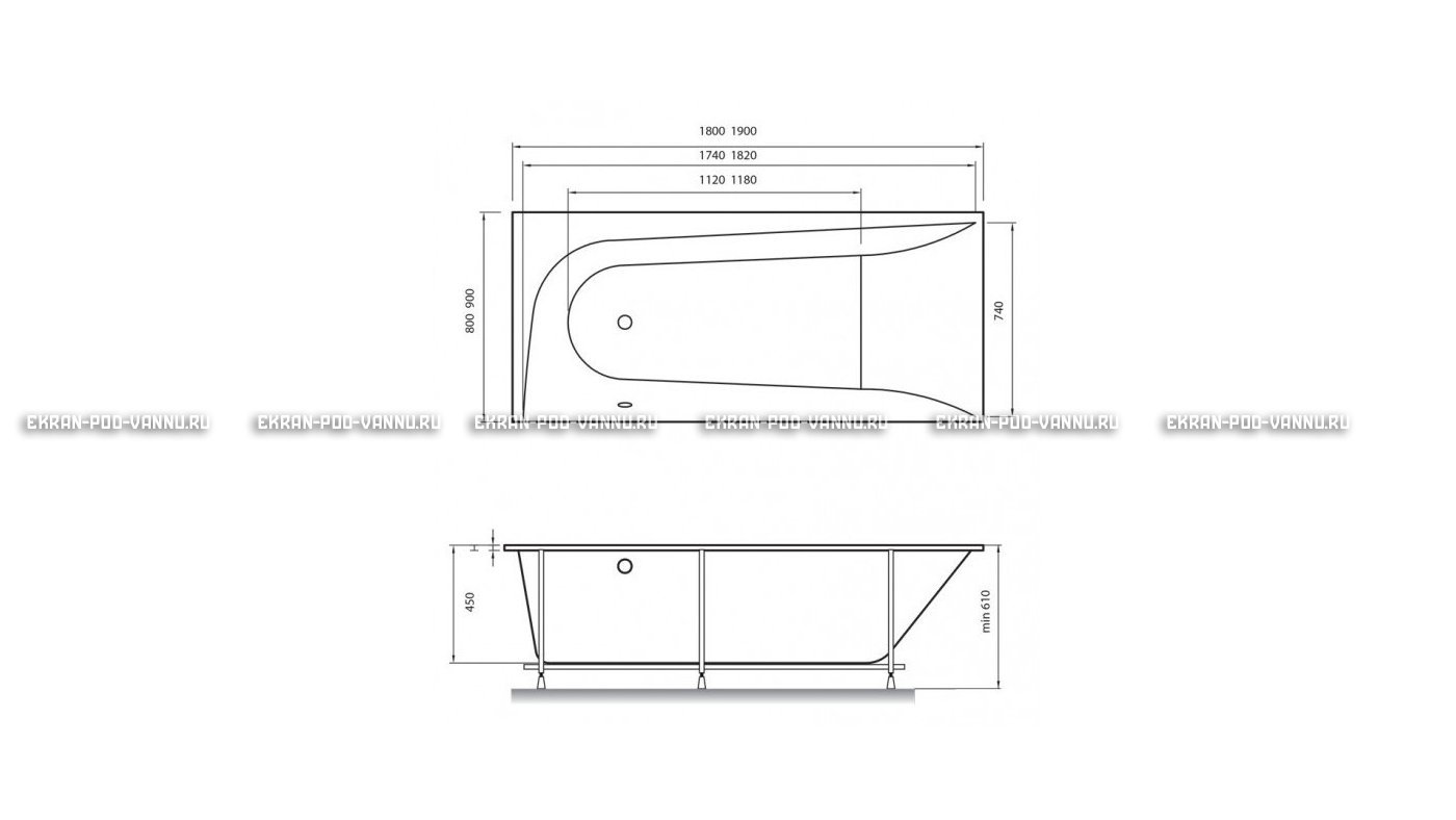 Акриловая ванна Vayer Boomerang 180x80 – купить по цене 43210 руб. в интернет-магазине в городе Ярославль картинка 15