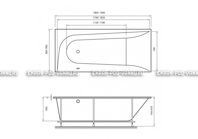 Акриловая ванна Vayer Boomerang 180x80 – купить по цене 43210 руб. в интернет-магазине в городе Ярославль картинка 4