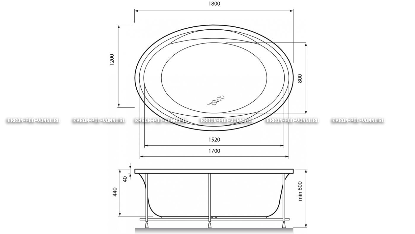Акриловая ванна Vayer Opal 180x120 – купить по цене 33850 руб. в интернет-магазине в городе Ярославль картинка 13